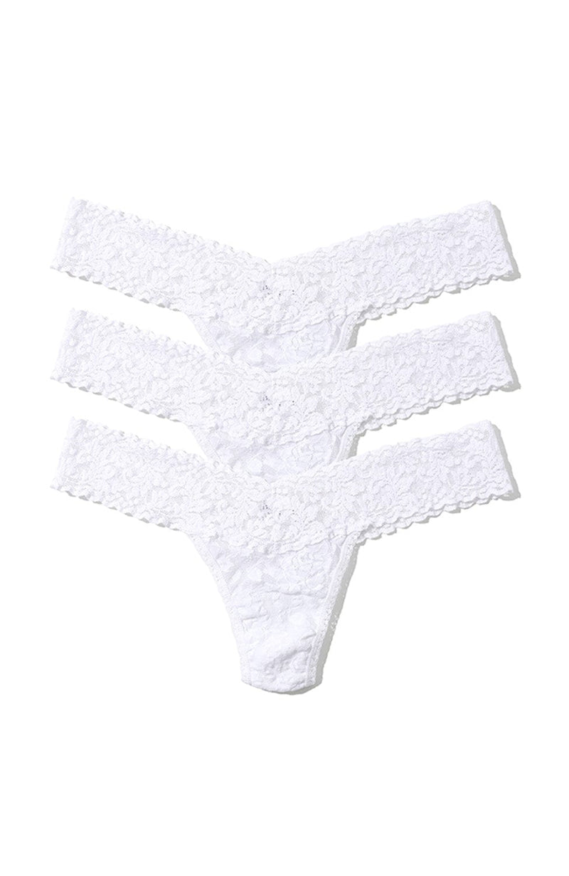 Signature Lace Low Rise Thong 3 Pack-Underwear-Hanky Panky-SHEER, SHEER, Luxury lingerie brand, Luxury lingerie Hong Kong, Designer lingerie HK, Designer lingerie online, International luxury lingerie, Luxury lingerie gift ideas, buy lingerie online, Designer lingerie global delivery, Luxury lingerie shipping to Australia, Luxury lingerie shipping to Singapore