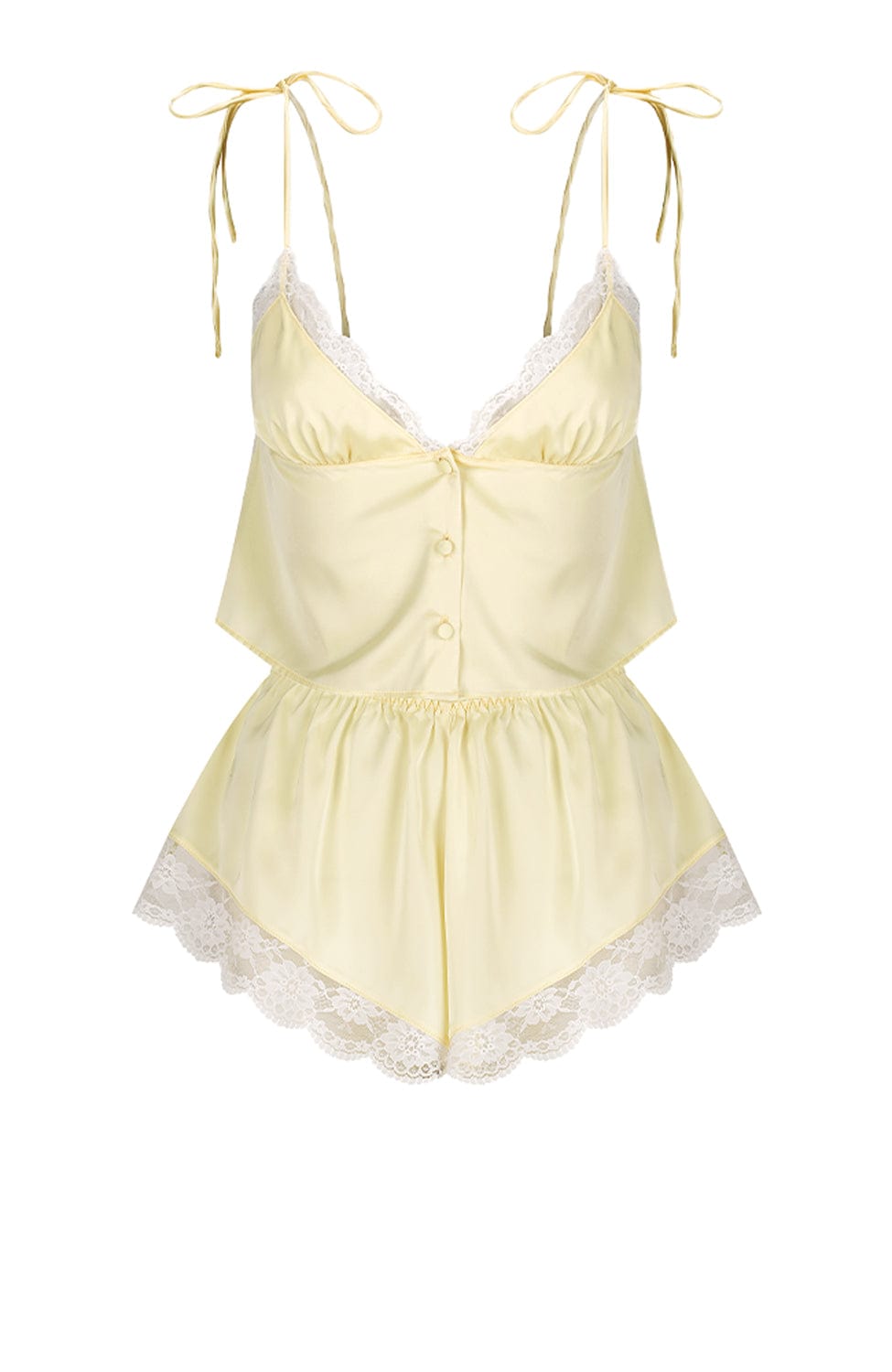 Sheer Lingerie Kat The Label Loungewear Yellow / 2501 / XS Arabella Camisole and Shorts Set