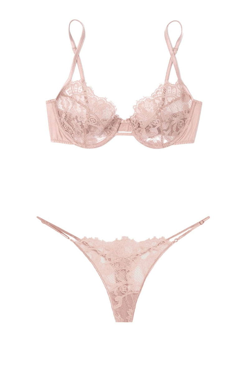 Camille Demi Bra and G-String Set-Lingerie Sets-Kiki de Montparnasse-SHEER, SHEER, Luxury lingerie brand, Luxury lingerie Hong Kong, Designer lingerie HK, Designer lingerie online, International luxury lingerie, Luxury lingerie gift ideas, buy lingerie online, Designer lingerie global delivery, Luxury lingerie shipping to Australia, Luxury lingerie shipping to Singapore