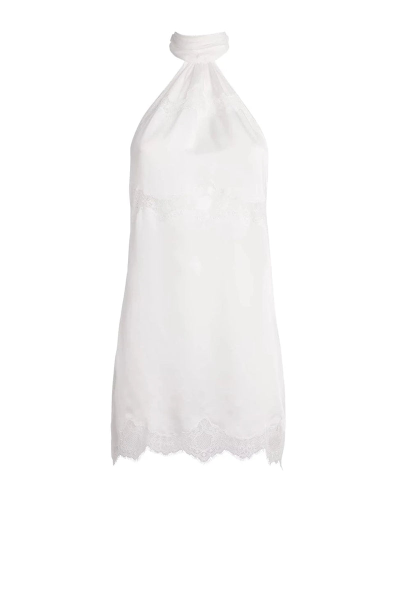 Sheer Lingerie Kiki de Montparnasse Loungewear Carla Applique Halter Mini Slip