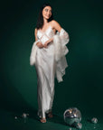 Sheer Lingerie Kiki de Montparnasse Loungewear Lace Inset Long Slip Dress