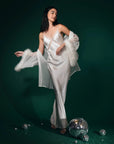 Sheer Lingerie Kiki de Montparnasse Loungewear Lace Inset Long Slip Dress