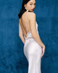 Sheer Lingerie Kiki de Montparnasse Loungewear Lace Inset Long Slip Dress