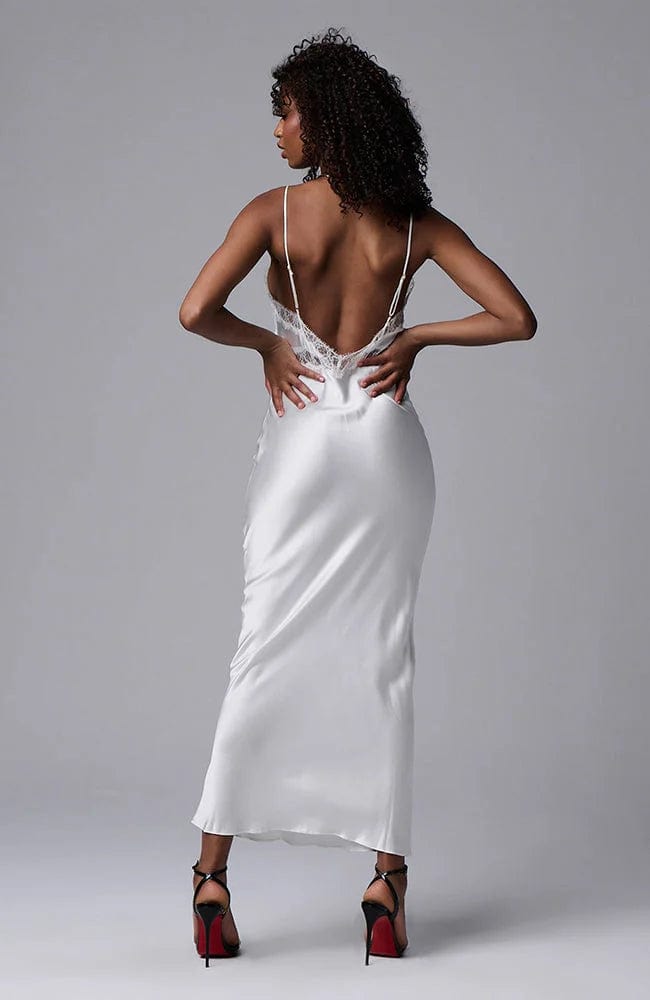 Sheer Lingerie Kiki de Montparnasse Loungewear Lace Inset Long Slip Dress