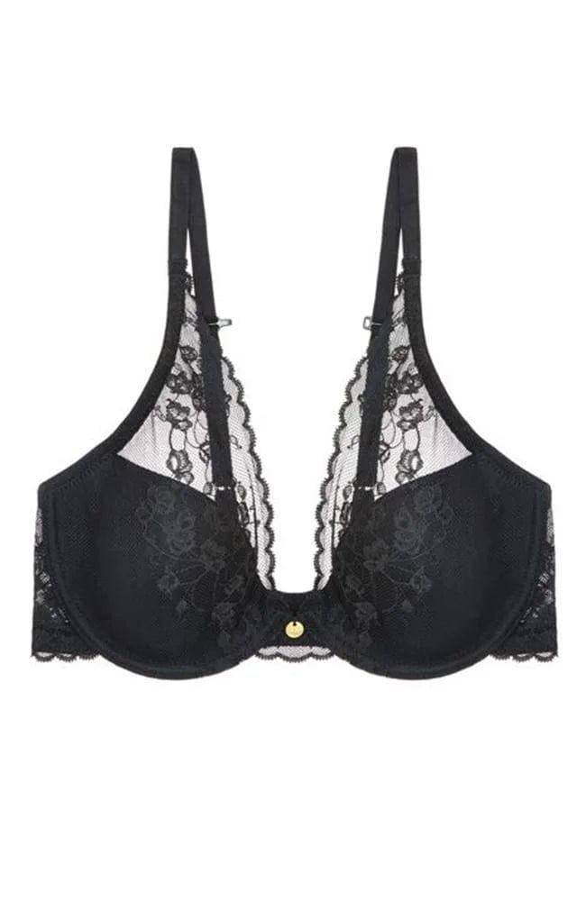 Sheer Lingerie Natori Bras Black / 30A Cherry Blossom Convertible Plunge Contour Bra