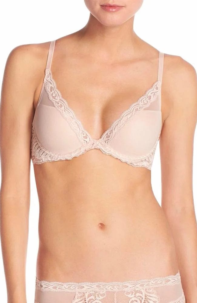 Feathers Plunge T-shirt Bra-Bras-Natori-SHEER, SHEER, Luxury lingerie brand, Luxury lingerie Hong Kong, Designer lingerie HK, Designer lingerie online, International luxury lingerie, Luxury lingerie gift ideas, buy lingerie online, Designer lingerie global delivery, Luxury lingerie shipping to Australia, Luxury lingerie shipping to Singapore