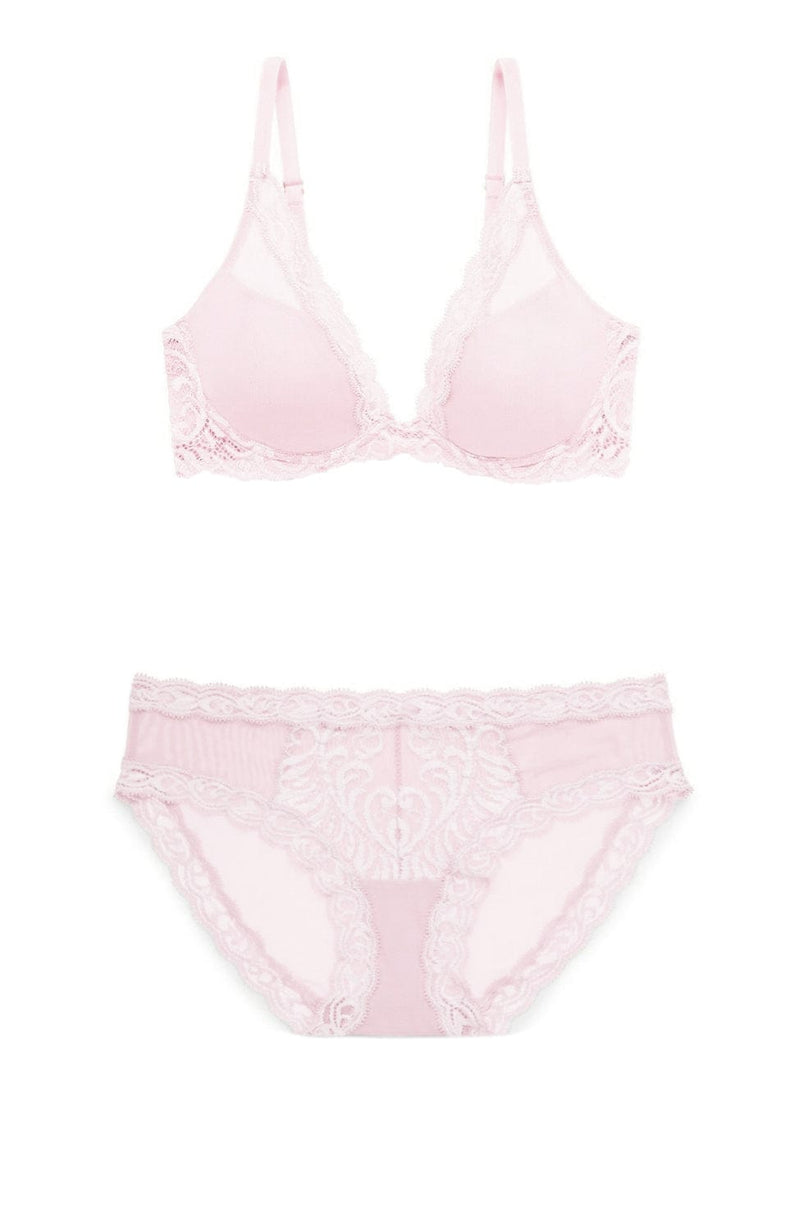 Feathers Plunge T-shirt Bra and Brief Set-Lingerie Sets-Natori-SHEER, SHEER, Luxury lingerie brand, Luxury lingerie Hong Kong, Designer lingerie HK, Designer lingerie online, International luxury lingerie, Luxury lingerie gift ideas, buy lingerie online, Designer lingerie global delivery, Luxury lingerie shipping to Australia, Luxury lingerie shipping to Singapore
