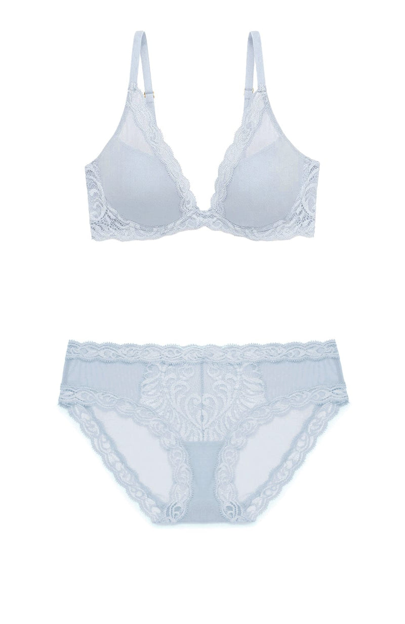 Feathers Plunge T-shirt Bra and Brief Set-Lingerie Sets-Natori-SHEER, SHEER, Luxury lingerie brand, Luxury lingerie Hong Kong, Designer lingerie HK, Designer lingerie online, International luxury lingerie, Luxury lingerie gift ideas, buy lingerie online, Designer lingerie global delivery, Luxury lingerie shipping to Australia, Luxury lingerie shipping to Singapore