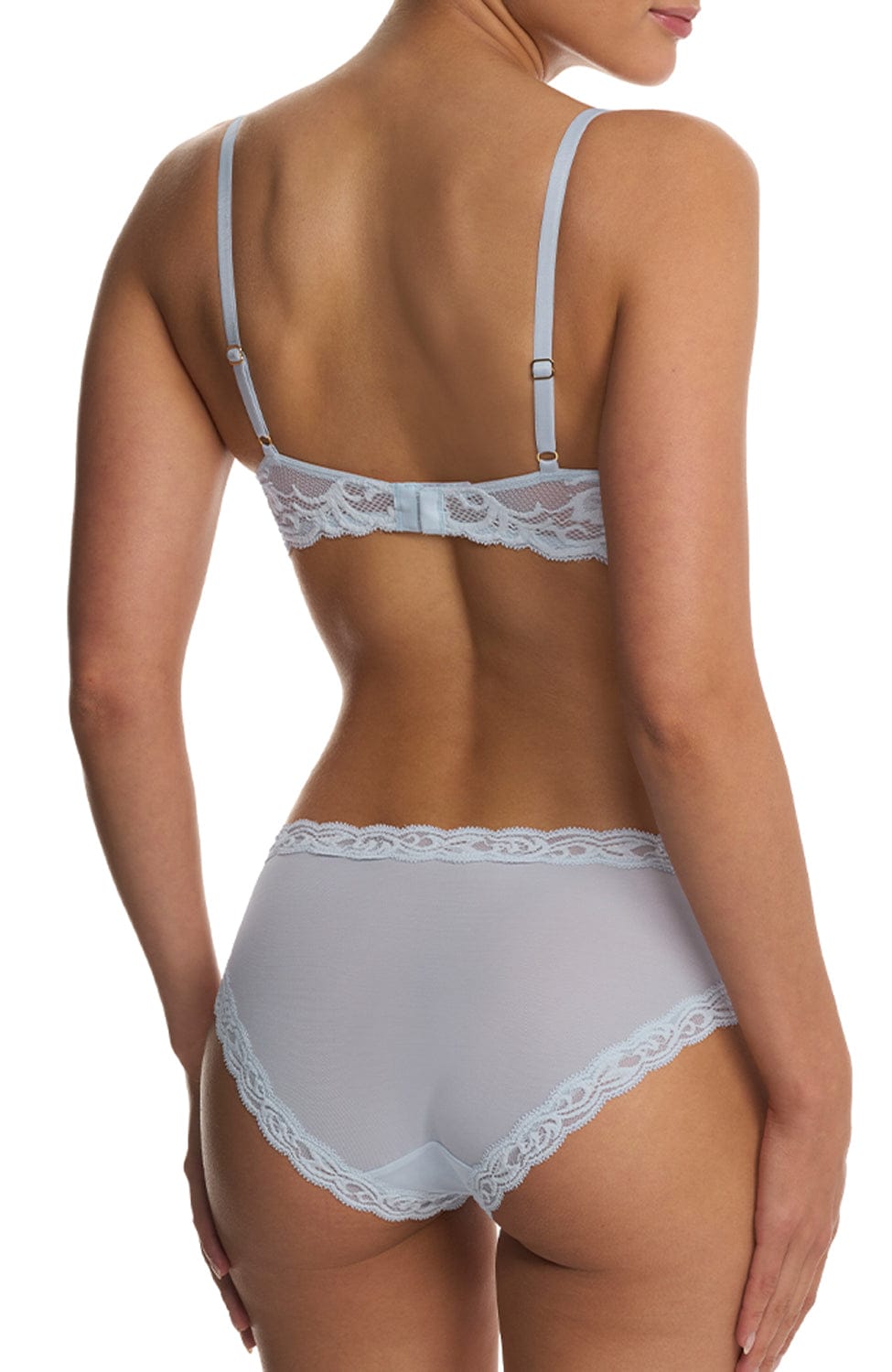Sheer Lingerie Natori Lingerie Sets Feathers Plunge T-shirt Bra and Brief Set