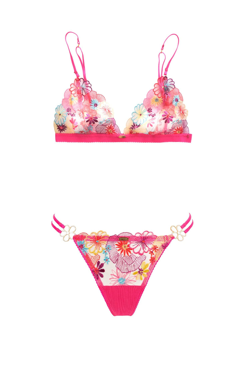 Zandi Triangle Bralette and Daisy String Set-Lingerie Sets-Nette Rose-SHEER, SHEER, Luxury lingerie brand, Luxury lingerie Hong Kong, Designer lingerie HK, Designer lingerie online, International luxury lingerie, Luxury lingerie gift ideas, buy lingerie online, Designer lingerie global delivery, Luxury lingerie shipping to Australia, Luxury lingerie shipping to Singapore