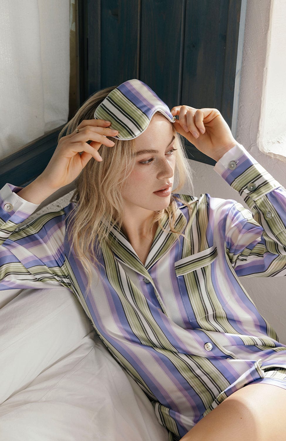 Sheer Lingerie Olivia von Halle Loungewear Alba Draper Silk Pajama Set