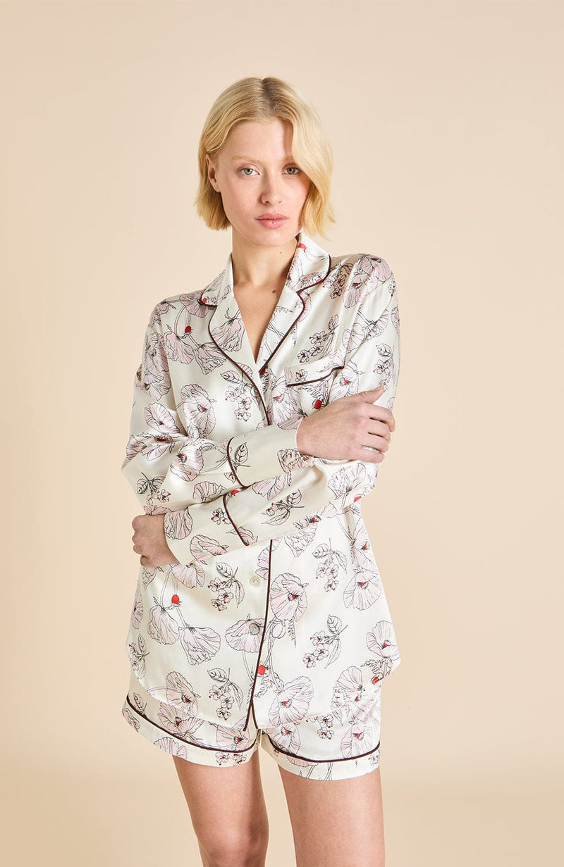 Alba Silk Pyjama Set-Loungewear-Olivia von Halle-SHEER, SHEER, Luxury lingerie brand, Luxury lingerie Hong Kong, Designer lingerie HK, Designer lingerie online, International luxury lingerie, Luxury lingerie gift ideas, buy lingerie online, Designer lingerie global delivery, Luxury lingerie shipping to Australia, Luxury lingerie shipping to Singapore
