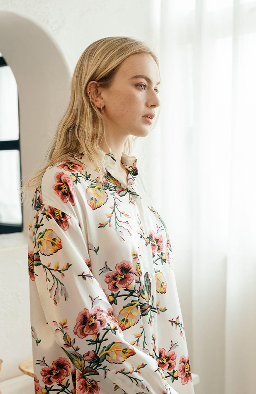 Sheer Lingerie Olivia von Halle Loungewear Celeste Maugham Silk Sleepshirt