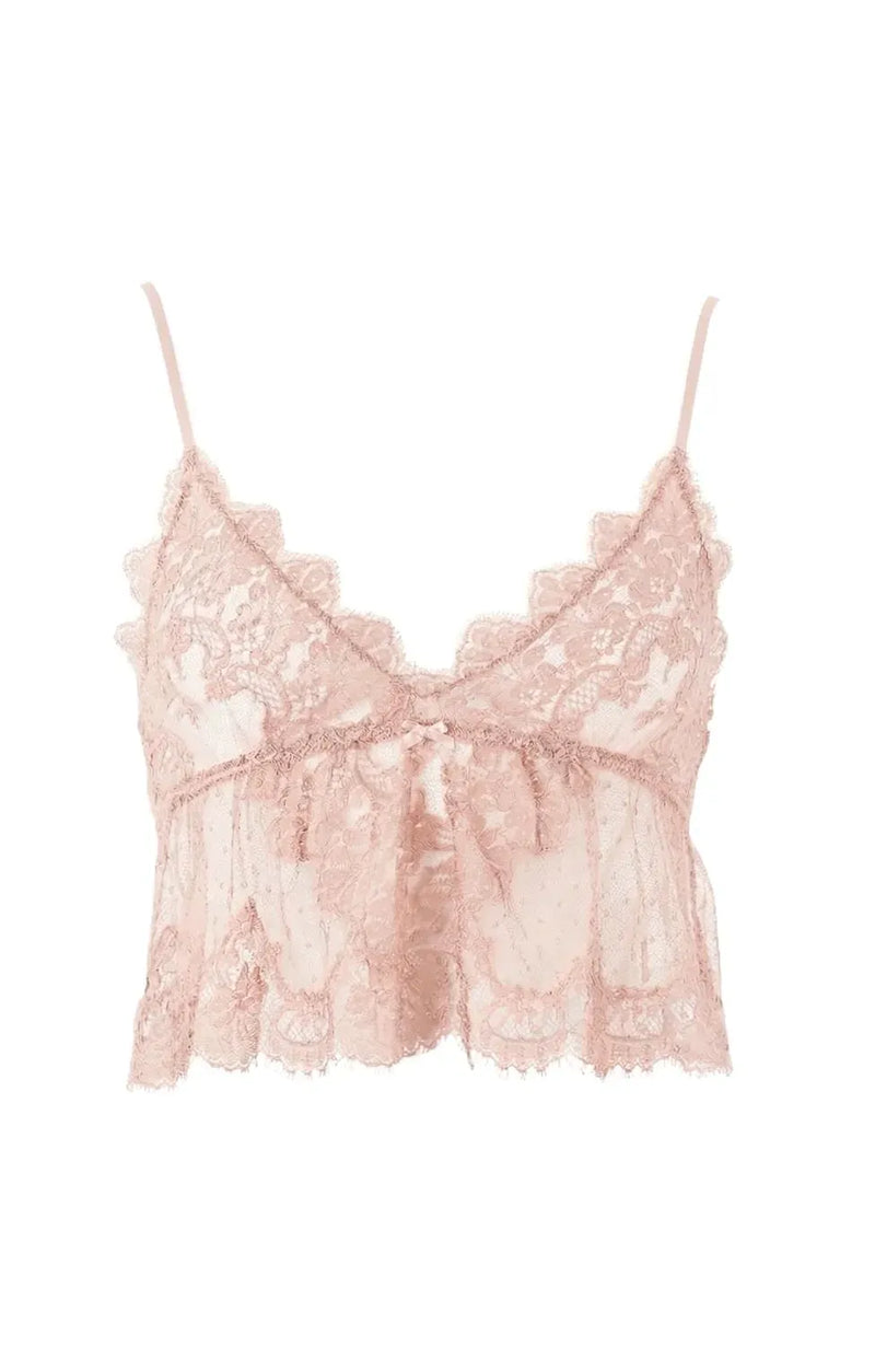Sheer Lingerie Shell Belle Couture Loungewear Coco Frill Camisole