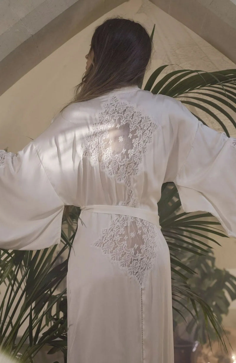 Sheer Lingerie Shell Belle Couture Loungewear Florence Long Kimono