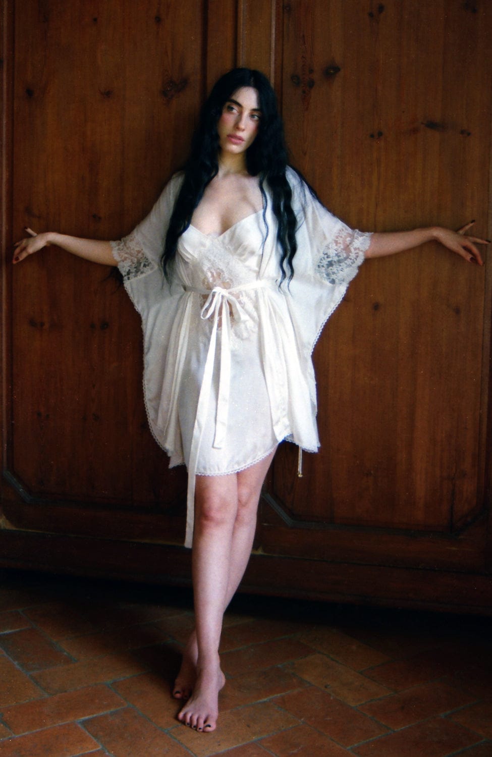 Sheer Lingerie Shell Belle Couture Loungewear Florence Short Kimono