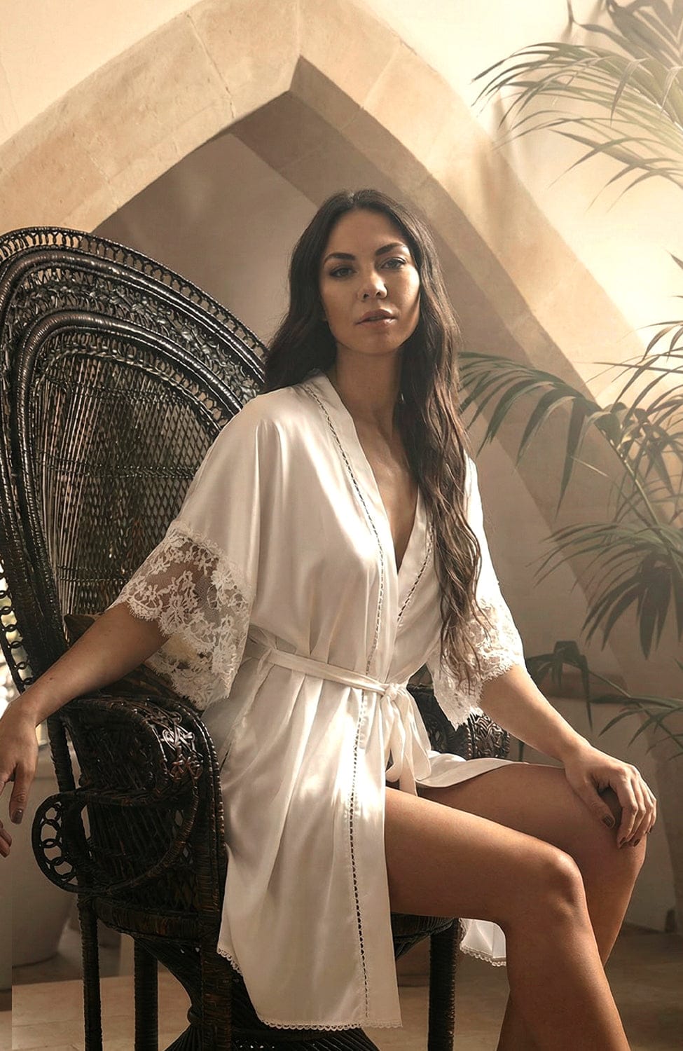 Sheer Lingerie Shell Belle Couture Loungewear Florence Short Kimono