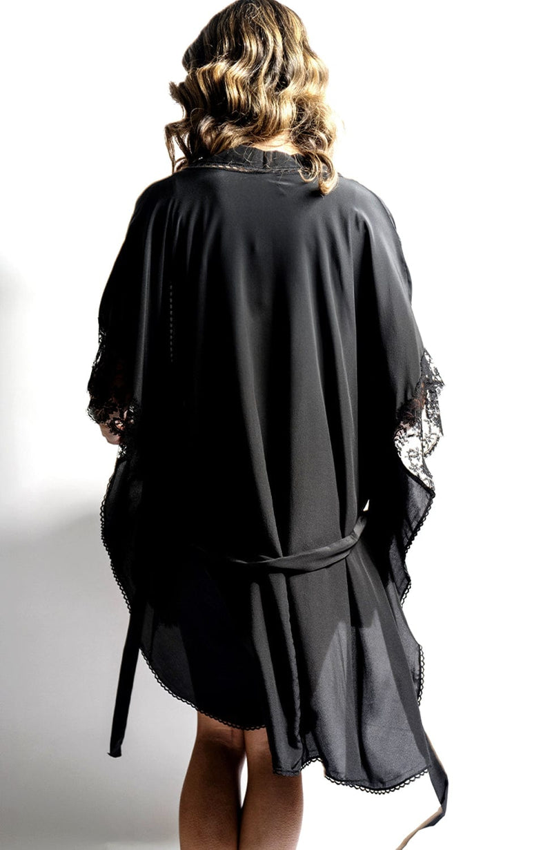 Florence Short Kimono Robe-Loungewear-Shell Belle Couture-SHEER, SHEER, Luxury lingerie brand, Luxury lingerie Hong Kong, Designer lingerie HK, Designer lingerie online, International luxury lingerie, Luxury lingerie gift ideas, buy lingerie online, Designer lingerie global delivery, Luxury lingerie shipping to Australia, Luxury lingerie shipping to Singapore