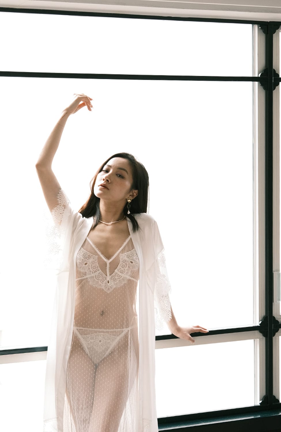 Sheer Lingerie Shell Belle Couture Loungewear Voyage Long Kimono