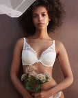 Sheer Lingerie Simone Perele Bras Natural / 34E/DD Wish Plunging Push Up Bra