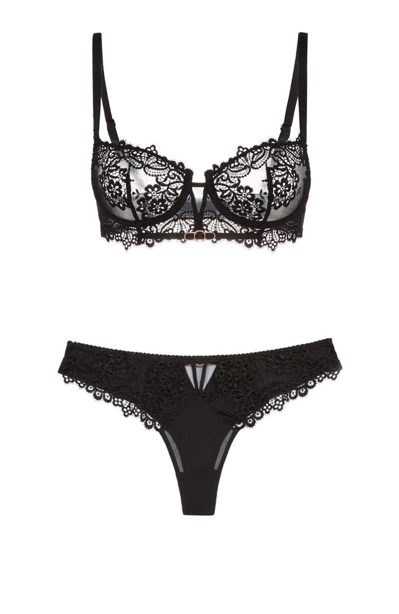 Idole Balconette Bra and Thong Set-Lingerie Sets-Simone Perele-SHEER, SHEER, Luxury lingerie brand, Luxury lingerie Hong Kong, Designer lingerie HK, Designer lingerie online, International luxury lingerie, Luxury lingerie gift ideas, buy lingerie online, Designer lingerie global delivery, Luxury lingerie shipping to Australia, Luxury lingerie shipping to Singapore