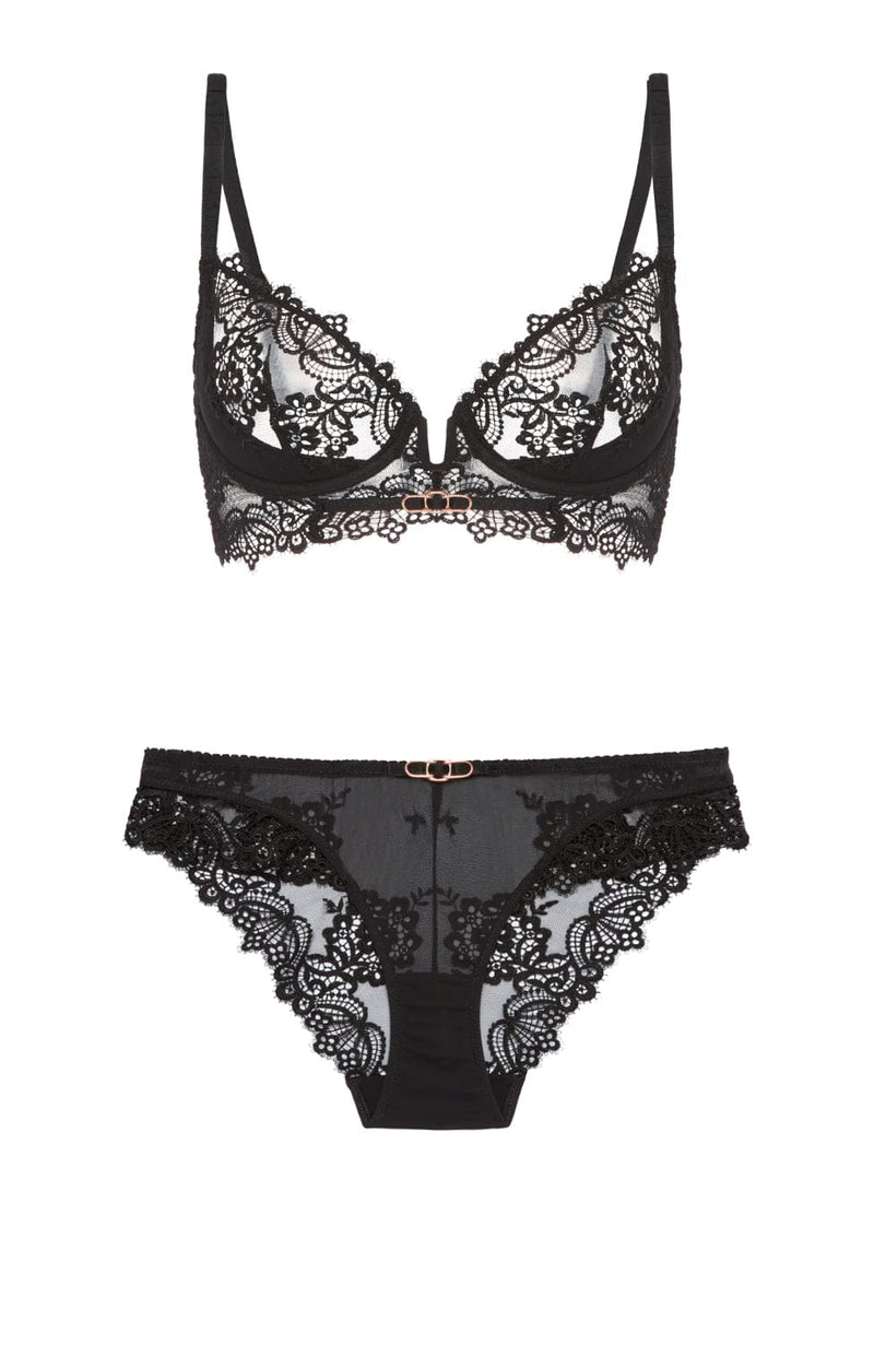Idole Quarter Cup Bra and Brief Set-Lingerie Sets-Simone Perele-SHEER, SHEER, Luxury lingerie brand, Luxury lingerie Hong Kong, Designer lingerie HK, Designer lingerie online, International luxury lingerie, Luxury lingerie gift ideas, buy lingerie online, Designer lingerie global delivery, Luxury lingerie shipping to Australia, Luxury lingerie shipping to Singapore