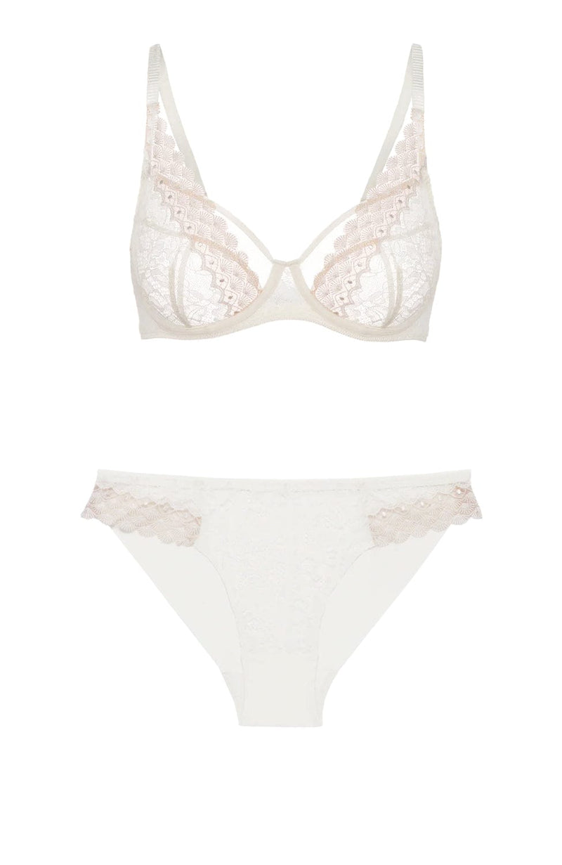 Radieuse Plunge Bra and Brief Set-Lingerie Sets-Simone Perele-SHEER, SHEER, Luxury lingerie brand, Luxury lingerie Hong Kong, Designer lingerie HK, Designer lingerie online, International luxury lingerie, Luxury lingerie gift ideas, buy lingerie online, Designer lingerie global delivery, Luxury lingerie shipping to Australia, Luxury lingerie shipping to Singapore