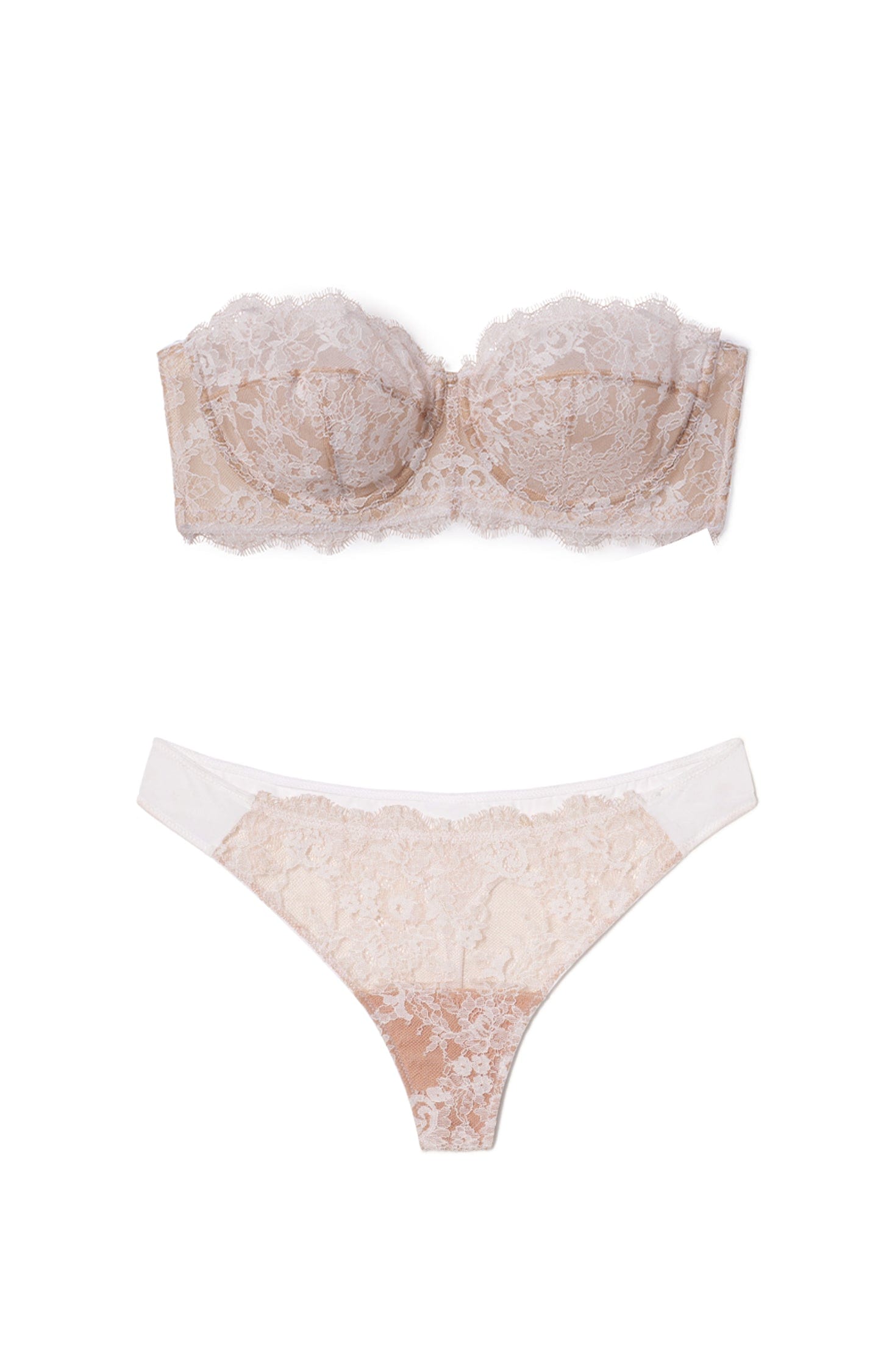 Sheer Lingerie Skarlett Blue Lingerie Sets Entice Strapless Multi Way Underwire Bra and Thong Set