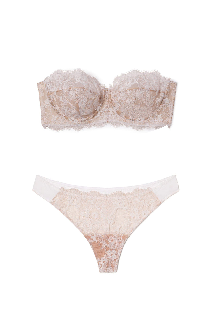 Entice Strapless Multi Way Bra and Thong Set-Lingerie Sets-Skarlett Blue-SHEER, SHEER, Luxury lingerie brand, Luxury lingerie Hong Kong, Designer lingerie HK, Designer lingerie online, International luxury lingerie, Luxury lingerie gift ideas, buy lingerie online, Designer lingerie global delivery, Luxury lingerie shipping to Australia, Luxury lingerie shipping to Singapore