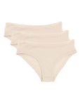 Sheer Lingerie Skin Underwear Macadamia / XS Galia Organic Pima Cotton Hipster 3 Pack