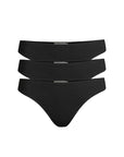 Sheer Lingerie Skin Underwear Black / 9001 / XS Genny Organic Pima Cotton Thong 3 Pack