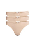 Sheer Lingerie Skin Underwear Macadamia / 9001 / XS Genny Organic Pima Cotton Thong 3 Pack