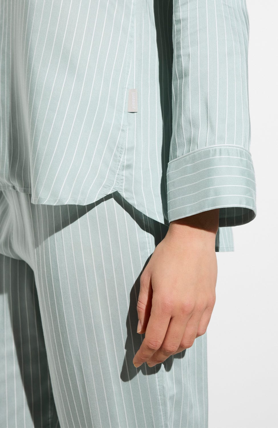 Sheer Lingerie Zimmerli Loungewear Feminine Stripes Long Pajamas Set