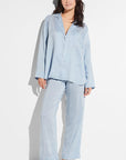 Sheer Lingerie Zimmerli Loungewear Feminine Stripes Pajama Long Set