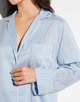 Sheer Lingerie Zimmerli Loungewear Feminine Stripes Pajama Long Set