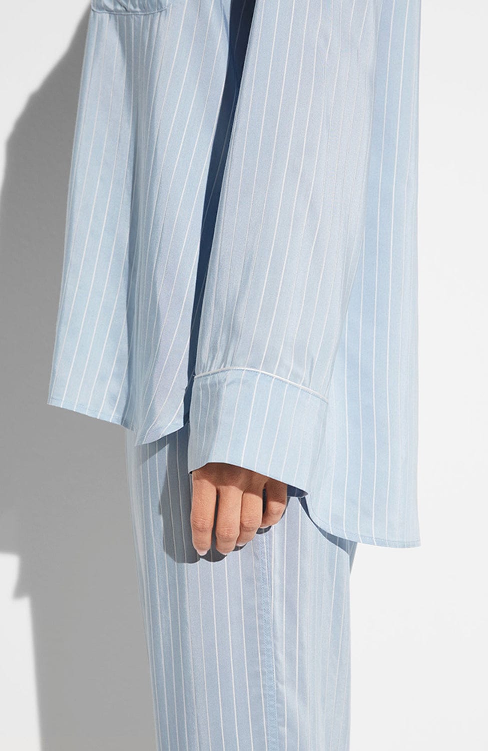 Sheer Lingerie Zimmerli Loungewear Feminine Stripes Pajama Long Set