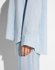 Sheer Lingerie Zimmerli Loungewear Feminine Stripes Pajama Long Set