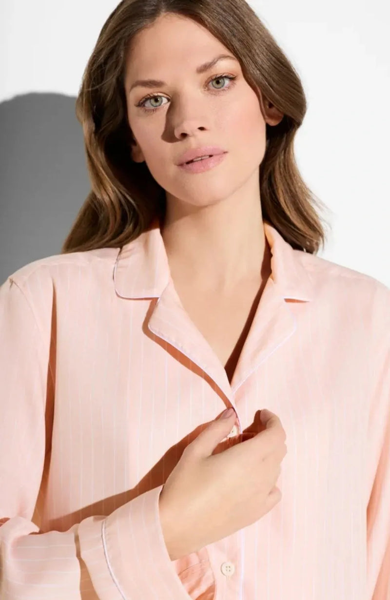 Sheer Lingerie Zimmerli Loungewear Luxury Stripes Sleepshirt
