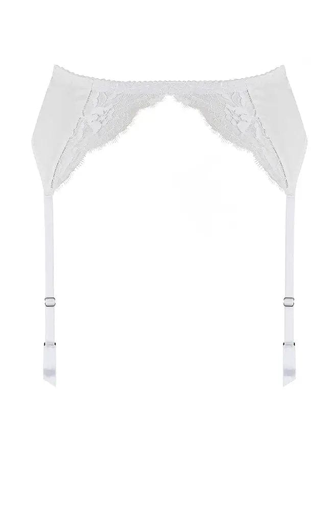Sheer Lingerie Fleur of England Underwear White / L Signature Lace Suspender