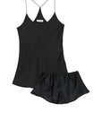 Sheer Lingerie Olivia von Halle Loungewear Jet Black / XS Bella Jet Black Silk Camisole & Shorts