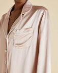 Sheer Lingerie Olivia von Halle Loungewear Coco Oyster Ivory Silk Pajama Set