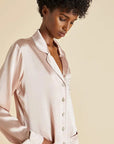 Sheer Lingerie Olivia von Halle Loungewear Coco Oyster Ivory Silk Pajama Set