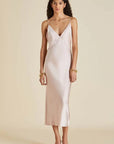 Sheer Lingerie Olivia von Halle Loungewear Issa Oyster Silk Slip Dress