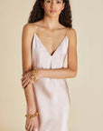 Sheer Lingerie Olivia von Halle Loungewear Issa Oyster Silk Slip Dress