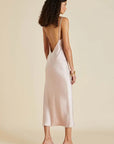 Sheer Lingerie Olivia von Halle Loungewear Issa Oyster Silk Slip Dress