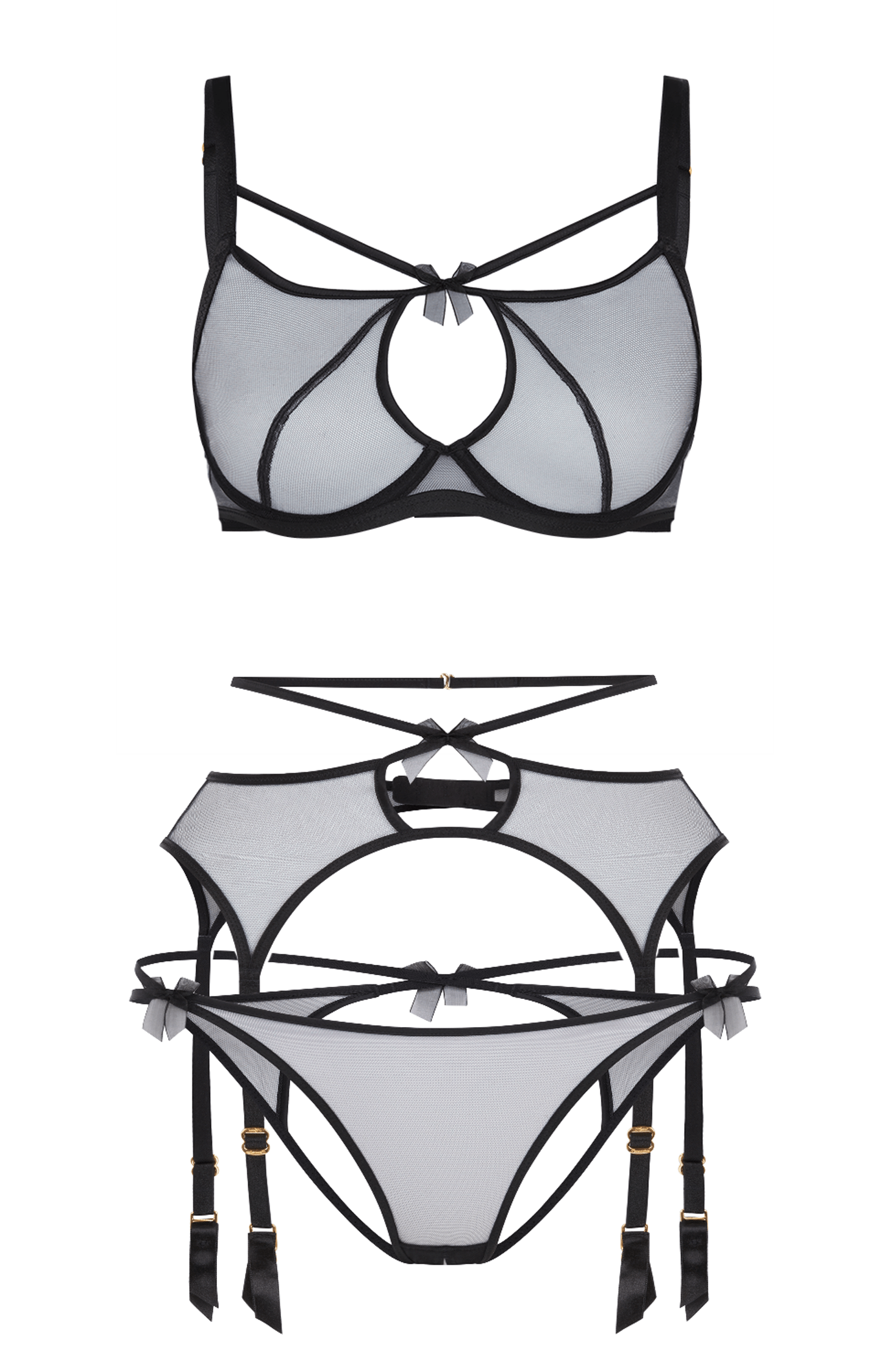 Buffie Bra, Suspender and Ouvert Brief Set
