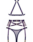 Amela Soft Triangle Bra, Suspender and Thong Set