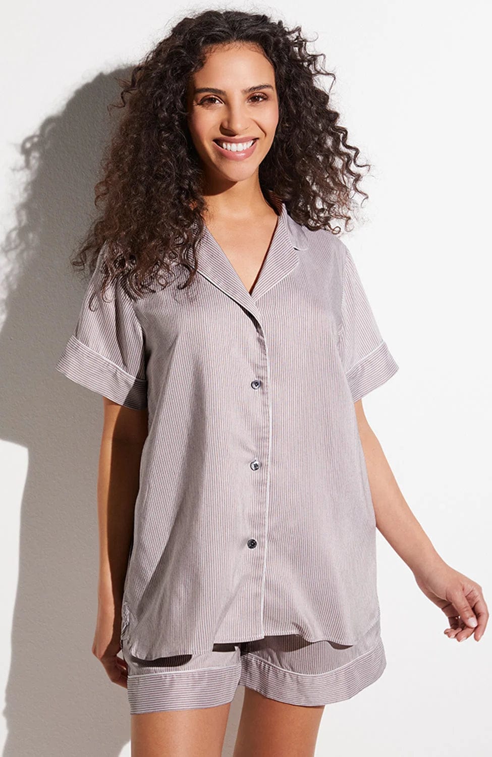 %shop_name_% Zimmerli_Feminine Stripes Pyjama Short Set _ Loungewear_
