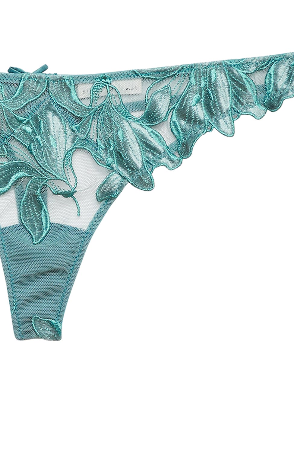 Velvet Lily Embroidery Thong