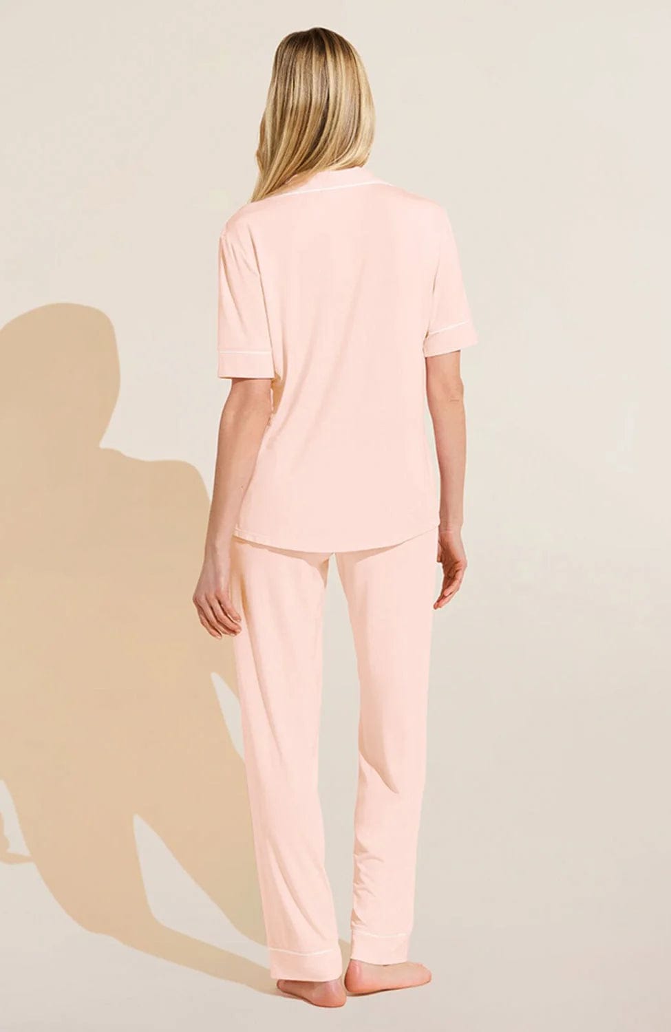 %shop_name_% Eberjey_Gisele Tencel Short Sleeve Long Pant Pajama Set _ Loungewear_